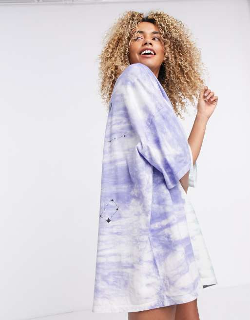 ASOS DESIGN oversized t-shirt dress in tie dye 1993 | ASOS