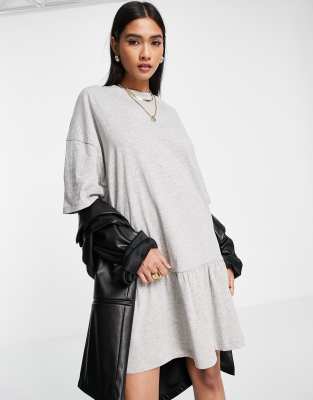 grey frill hem skirt