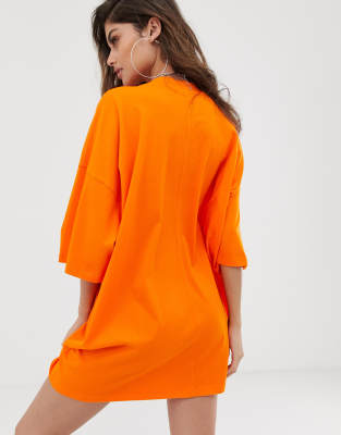 orange nike t shirt dress