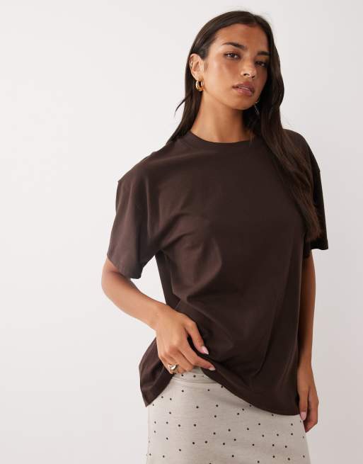 ASOS DESIGN oversized T-shirt i chokolade, 3 af 4