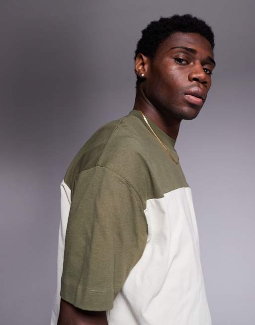 ASOS DESIGN - Oversized T-shirt i grøn/kakifarve med firkantet pasform , 3 af 4