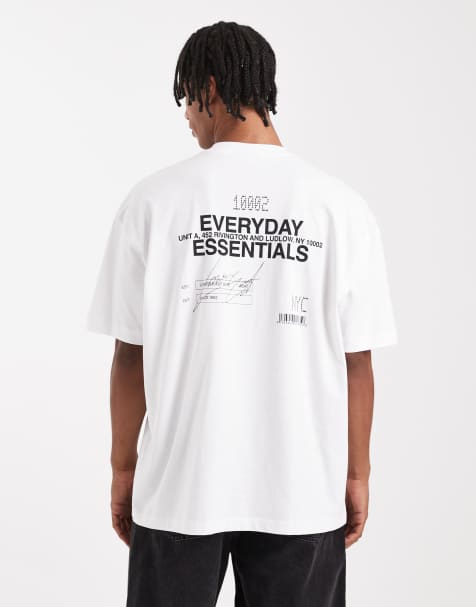 ASOS DESIGN - Oversized T-shirt i hvid med tekstprint på ryggen - view 1