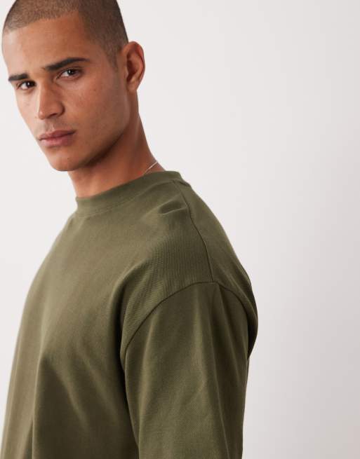 ASOS DESIGN oversized t-shirt i khaki piké, 4 av 5