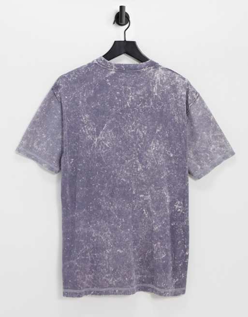 ASOS DESIGN - Oversized T-shirt i lilla syrevask med vaflet detalje, 2 af 4