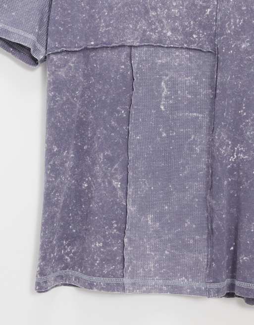 ASOS DESIGN - Oversized T-shirt i lilla syrevask med vaflet detalje, 3 af 4