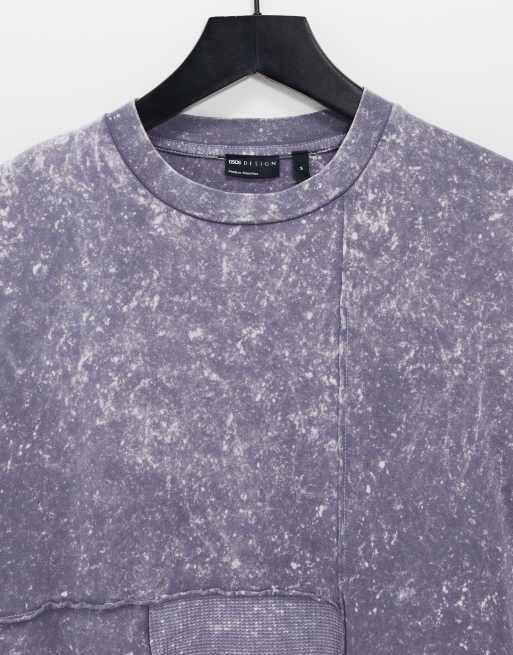 ASOS DESIGN - Oversized T-shirt i lilla syrevask med vaflet detalje, 4 af 4