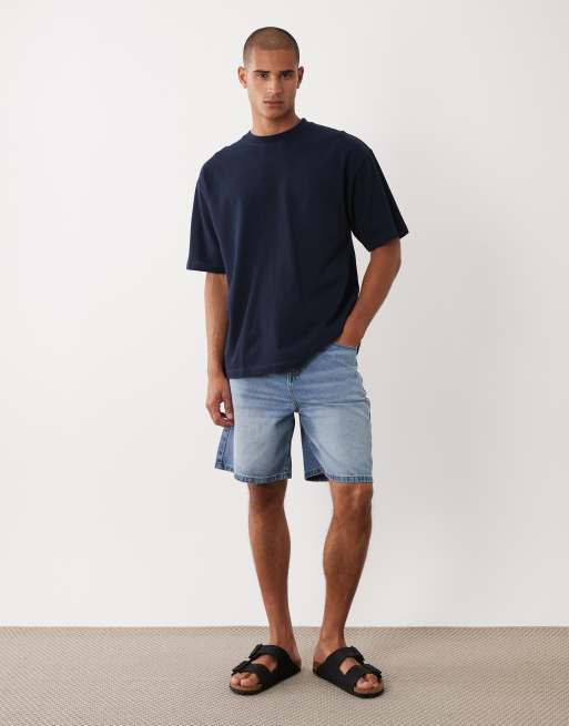 ASOS DESIGN oversized T-shirt i navy piqué, 2 af 5