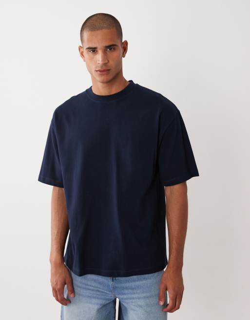ASOS DESIGN oversized T-shirt i navy piqué, 3 af 5