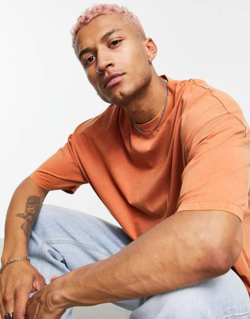 ASOS DESIGN - Oversized T-shirt i orange syrevask