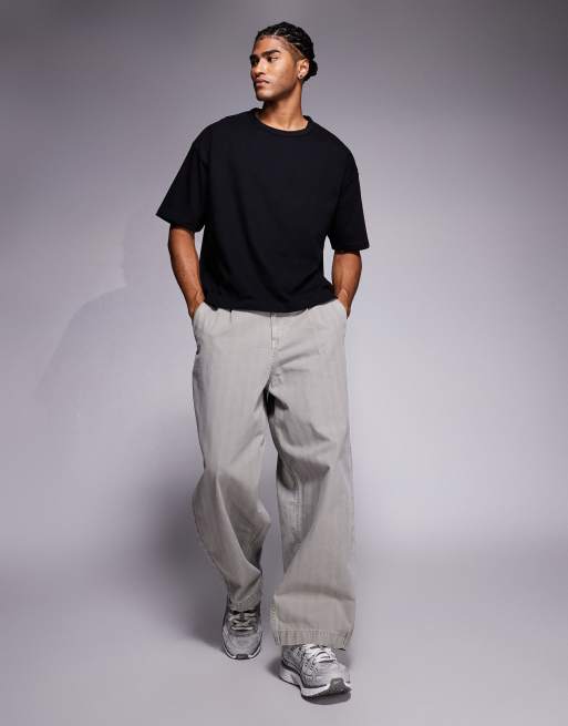 ASOS DESIGN - Oversized T-shirt i sort, kraftigt stof i firkantet pasform , 2 af 5
