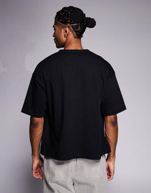 ASOS DESIGN - Oversized T-shirt i sort, kraftigt stof i firkantet pasform , 3 af 5