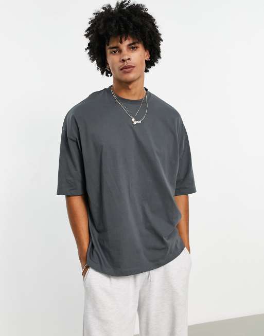 ASOS DESIGN - Oversized t-shirt i vasket sort