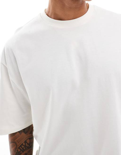 ASOS DESIGN oversized t-shirt in beige with abstract back print, 4 of 4