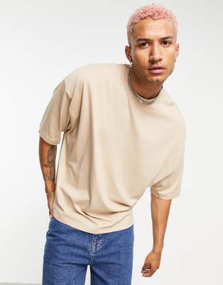 ASOS DESIGN oversized t-shirt in beige 
