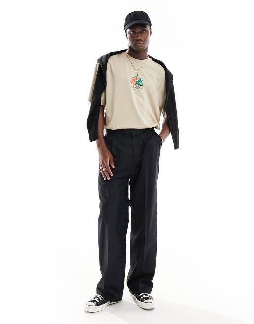 ASOS DESIGN oversized t-shirt in beige with fruit chest print, 2 of 4