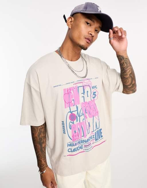 ASOS DESIGN oversized t-shirt with New York motif