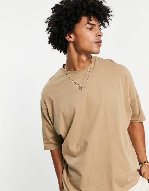 ASOS DESIGN oversized t-shirt in beige | ASOS