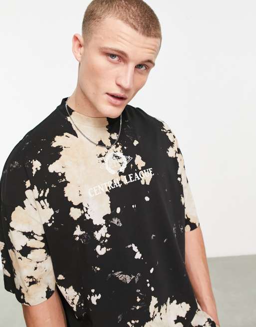 Tie dye black shirt with online bleach