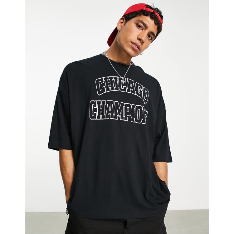 ASOS DESIGN oversized t-shirt in black with Los Angeles city print - BLACK