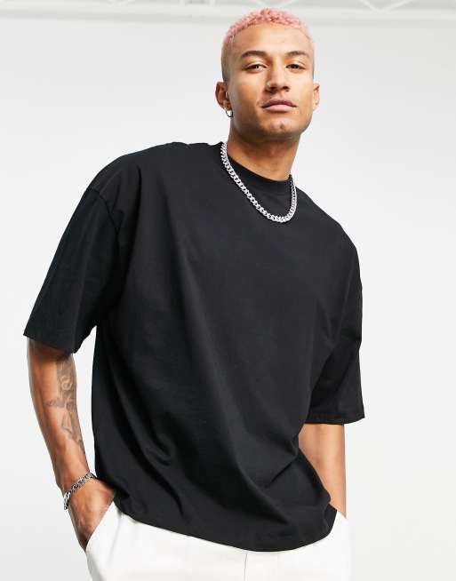 ASOS DESIGN oversized t-shirt in black cotton with anime back print - BLACK