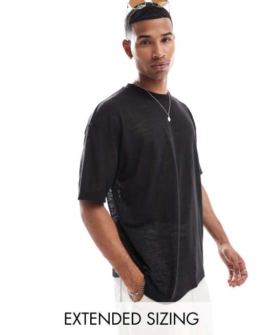  ASOS DESIGN oversized  t-shirt in black slub