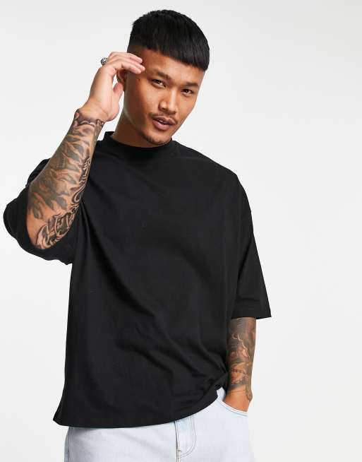 ASOS DESIGN oversized T-shirt in black with alien back print