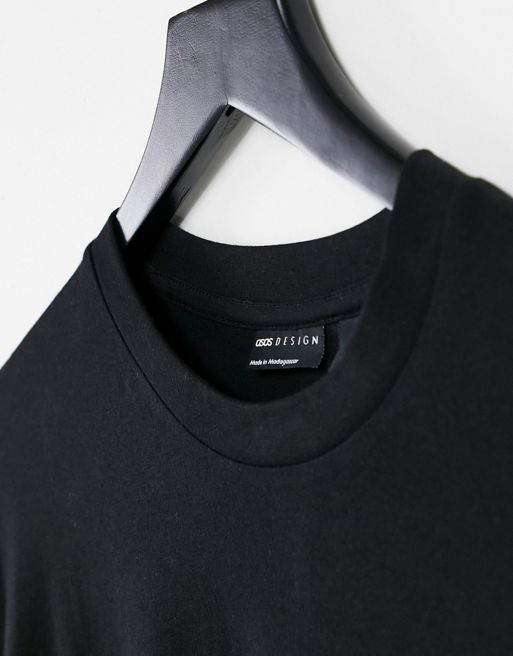 ASOS Design Oversized T-Shirt with Back Flower Print in Dark Beige-Brown