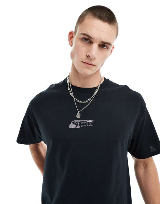 ASOS DESIGN oversized T-shirt in black with back text print