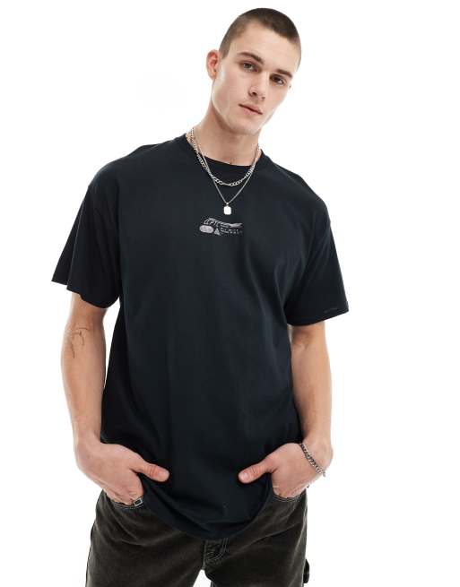 ASOS DESIGN oversized T-shirt in black with back text print