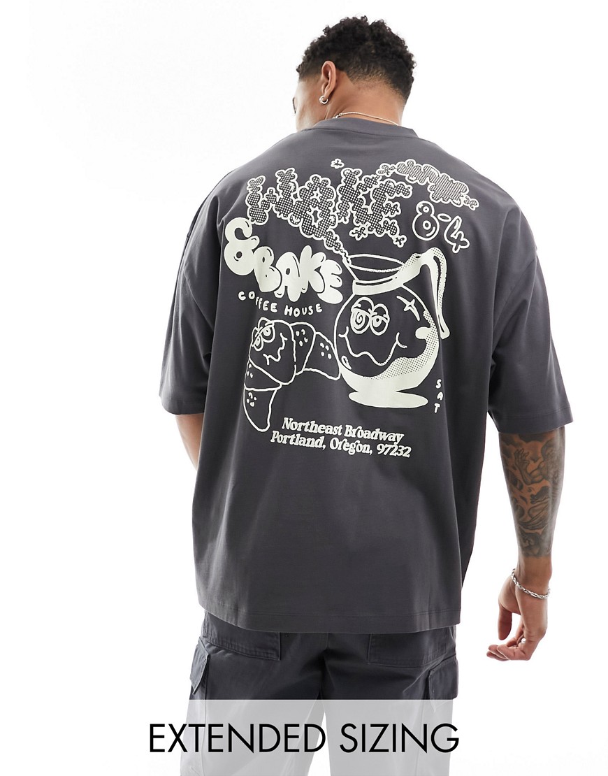 ASOS DESIGN oversized t-shirt in black with back skate print