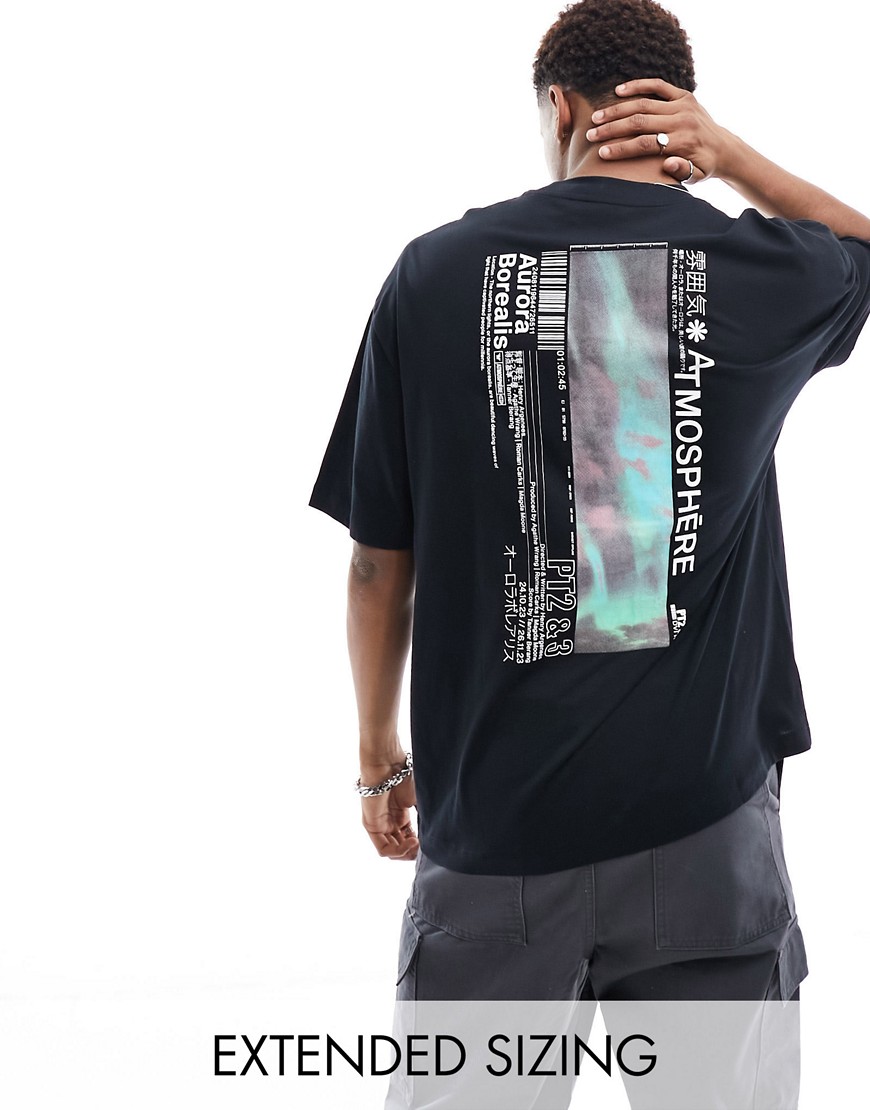 ASOS DESIGN oversized t-shirt in black with back street print