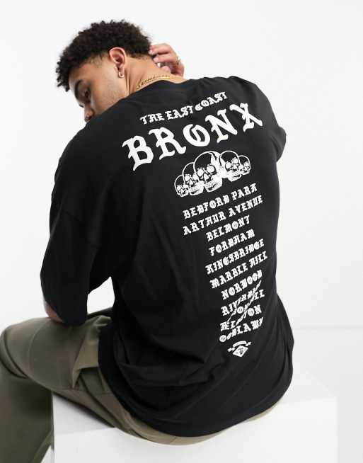 ASOS DESIGN oversized T-shirt in black with back text print