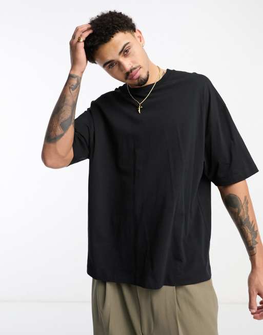 エイソス ASOS DESIGN oversized t-shirt in black with back patch