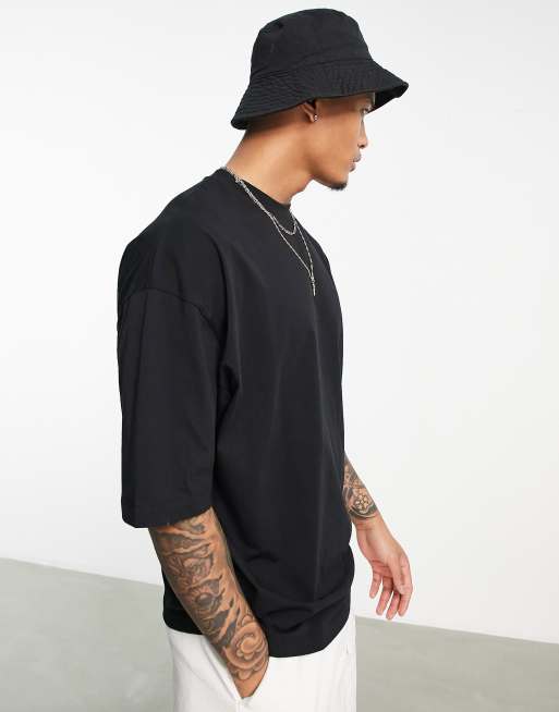 ASOS DESIGN oversized t-shirt in black with barber shop back print, 4 of 4