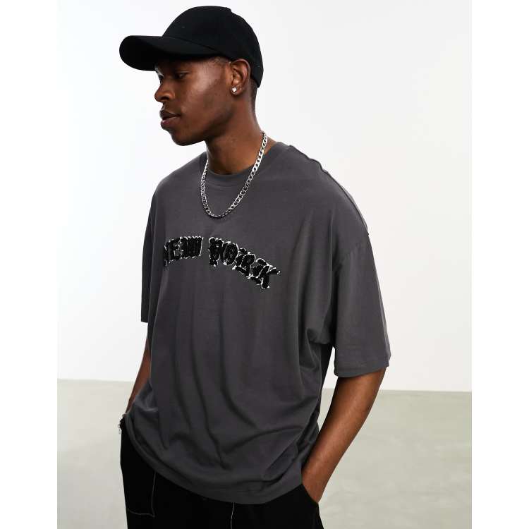 Black Logo New York Oversized T-Shirt