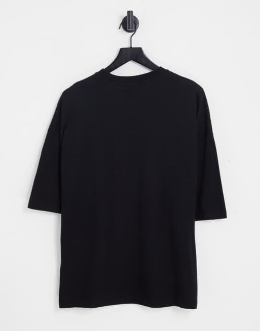 エイソス ASOS DESIGN Oversized t-shirt in embroidered cutwork in black レディース