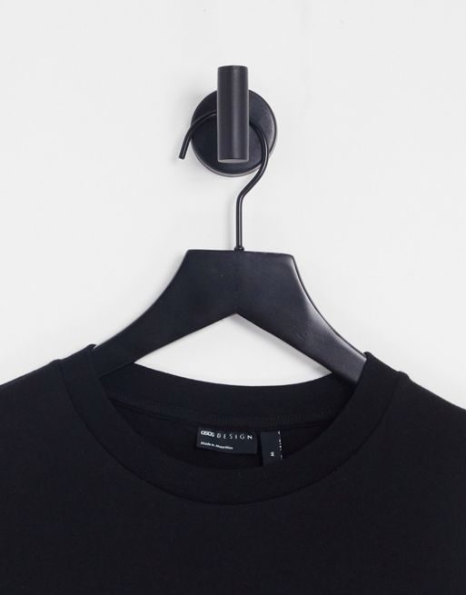 ASOS Actual Oversized Heavyweight Brushed Cotton T-Shirt with Large Graphic Print in Black