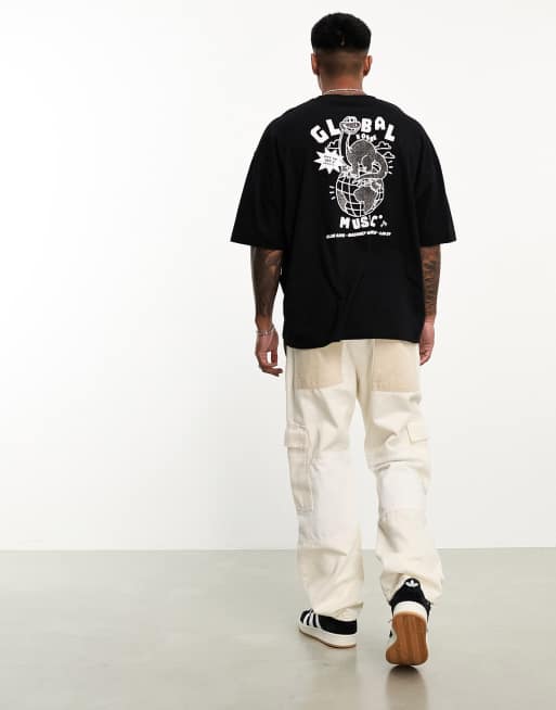 ASOS Oversized T-shirt With Baroque Back Print in Black for Men