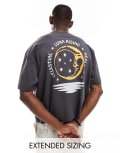 [ASOS DESIGN] ASOS DESIGN oversized T-shirt in black with celestial back print-Grey S Asphalt