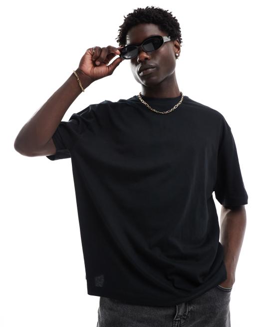 ASOS DESIGN oversized T-shirt in black with celestial spine print, 2 of 4