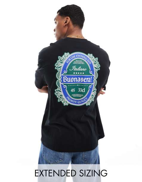 ASOS DESIGN oversized t-shirt in black with emblem back print - view 1