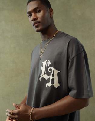 ASOS DESIGN ASOS DESIGN oversized t-shirt in black with front city text print