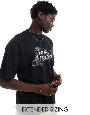 ASOS DESIGN ASOS DESIGN oversized t-shirt in black with Los Angeles text chest print