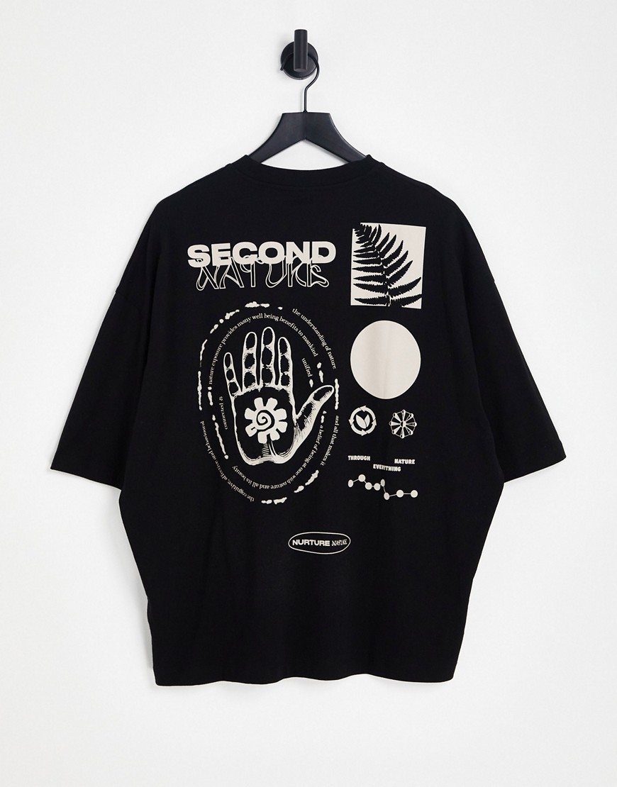 ASOS DESIGN oversized T-shirt in black with mystic back print