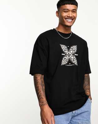 ASOS DESIGN oversized t-shirt in black with graphic back print