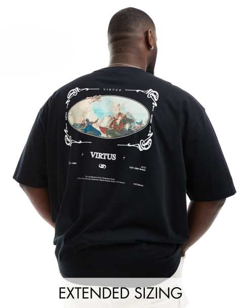ASOS DESIGN oversized t-shirt in black with renaissance back print - view 1