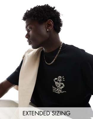 ASOS DESIGN ASOS DESIGN oversized t-shirt in black with skull chest print