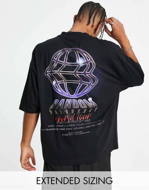 FhyzicsShops DESIGN oversized t-shirt in black with street back print