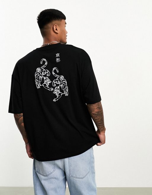 ASOS DESIGN oversized t-shirt in black with Tokyo back print