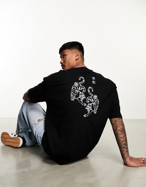 ASOS DESIGN oversized t-shirt in black with back Los Angeles print